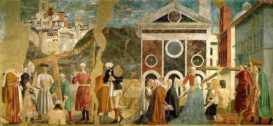 Piero della Francesca (um 1420 - 1492): Kreuzfindung. Fresko in der Kirche San Francesco in Arezzo